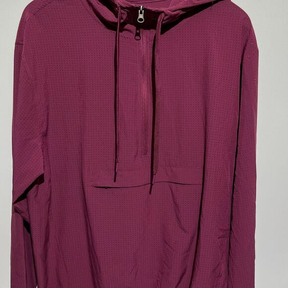 Tangerine Women's Wineberry Perforated Half Zip Drawstring Hoodie Large - Picture 1 of 10